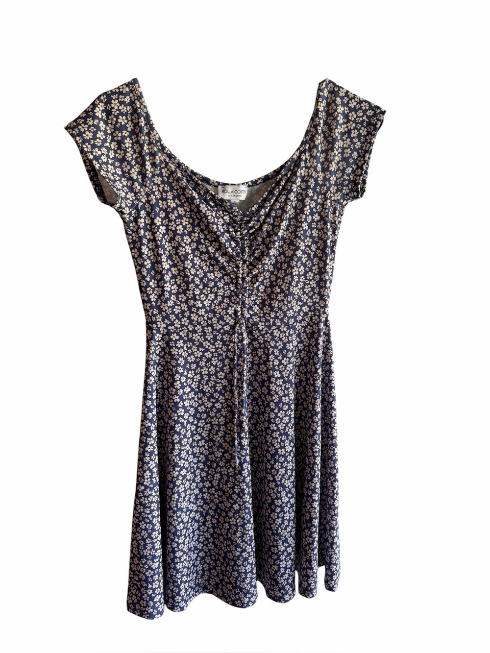 Rolla Coster Navy & White Floral Ruched Mini Dress